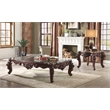 ACME Forsythia Square End Table with Queen Anne Legs in Marble and Walnut