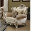 ACME Bently Upholstered Wingback Chair in Champagne and Beige Fabric