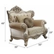 ACME Bently Upholstered Wingback Chair in Champagne and Beige Fabric