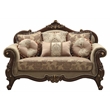 ACME Mehadi Upholstery Rolled Arm Loveseat with Queen Leg in Walnut