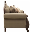 ACME Mehadi Upholstery Rolled Arm Loveseat with Queen Leg in Walnut