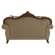 ACME Mehadi Upholstery Rolled Arm Loveseat with Queen Leg in Walnut