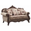 ACME Mehadi Upholstery Rolled Arm Loveseat with Queen Leg in Walnut