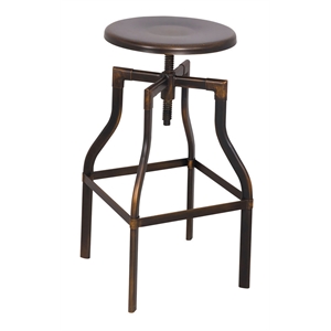 acme xena swivel steel stool with antique copper