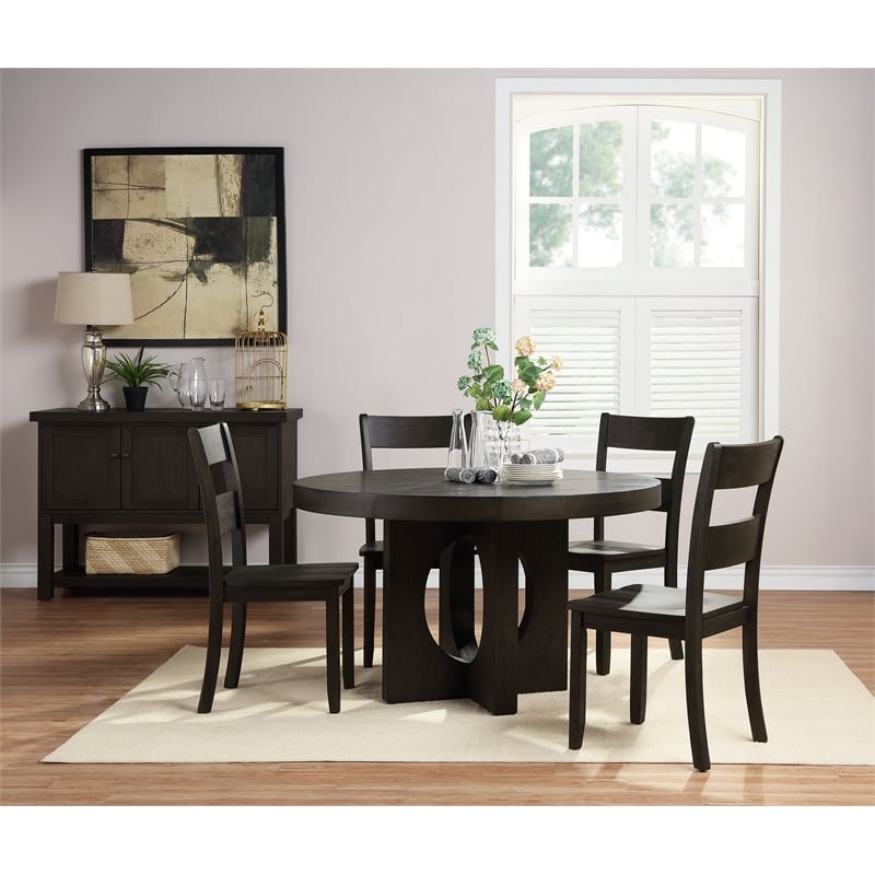 ACME Haddie Dining Set in Distressed Walnut