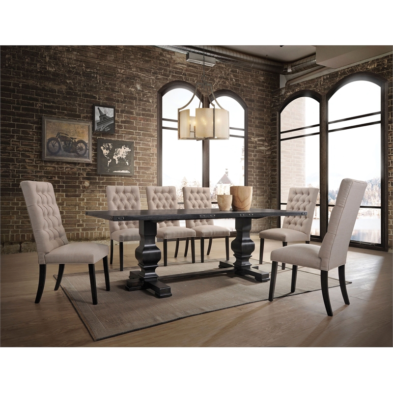 ACME Morland Dining Set in Vintage Black