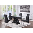 ACME Pervis Dining Set in Black & Clear Glass