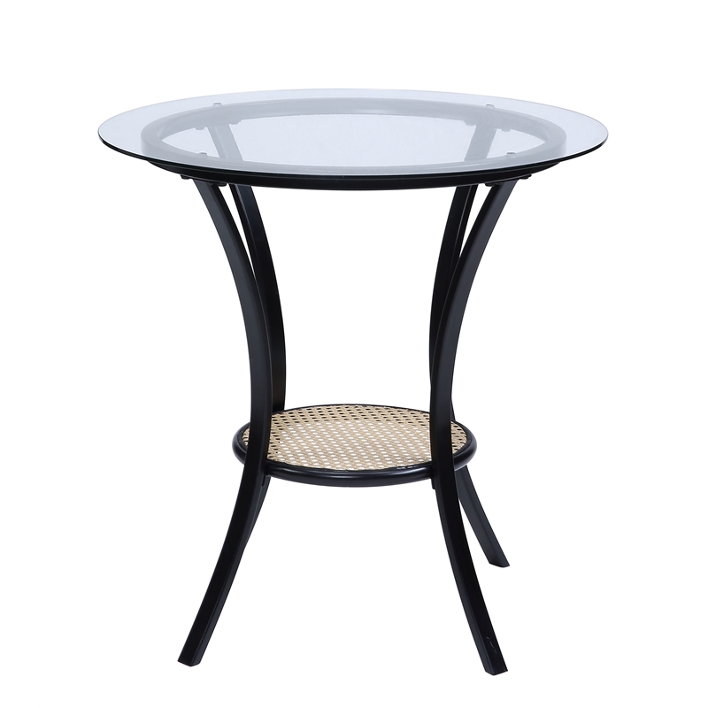 ACME Frydel 3-Piece Wooden Tapered Leg Table and Chairs Set in Black