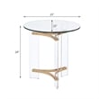 ACME Sosi Round Tempered Glass Top End Table in Clear and Gold