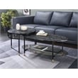 ACME Silas 2-piece Nesting Coffee Table in Black Faux Marble