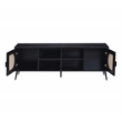 ACME Colson 2-door Wooden Rectangular TV Stand with Rattan Insert in Black