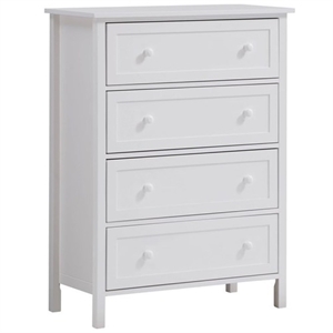 iolanda 4 drawer wood chest in white