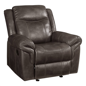 lydia glider recliner  in brown leather aire