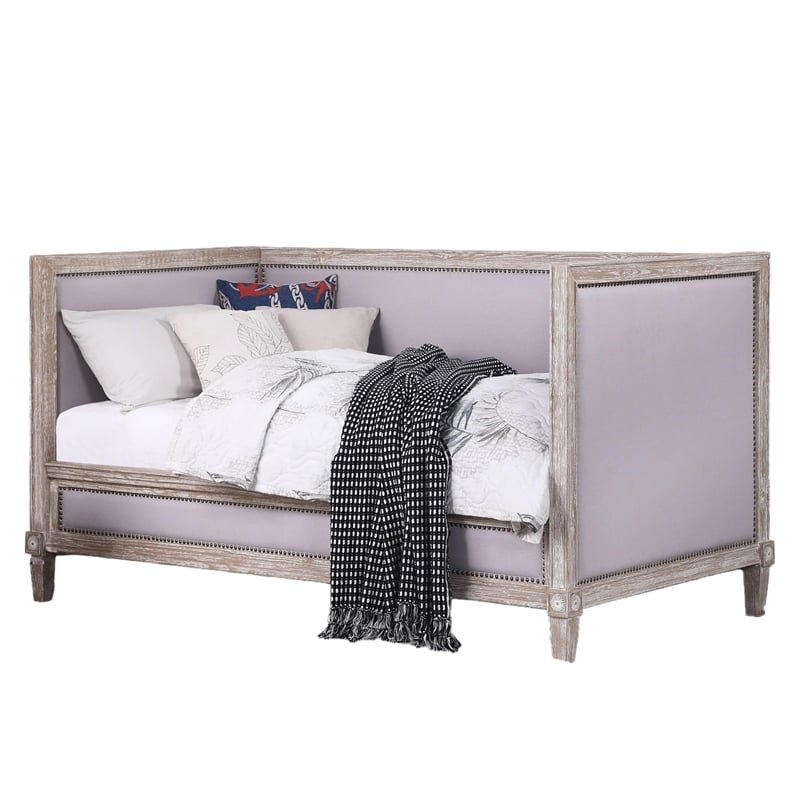 ACME Charlton Wooden Frame Twin Daybed in Weathered Oak