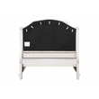 ACME Jaqueline Queen Bed  in Light Gray Linen and Antique White