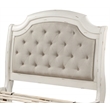 ACME Jaqueline Queen Bed  in Light Gray Linen and Antique White