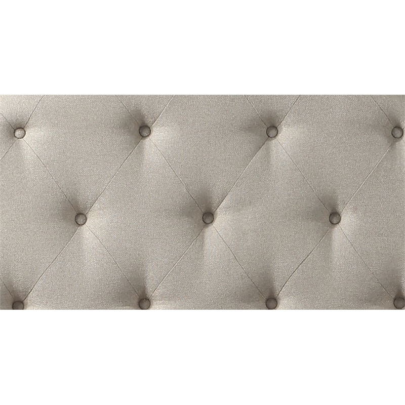 ACME Jaqueline Queen Bed  in Light Gray Linen and Antique White