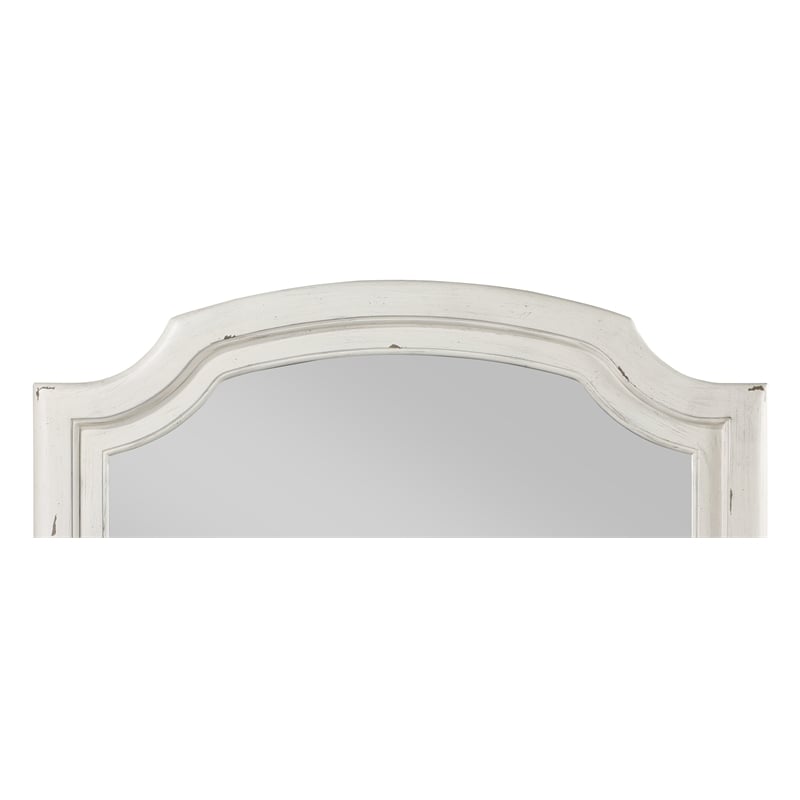 ACME Jaqueline Wooden Frame Mirror in Light Gray and Antique White