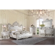 ACME Adara 2 Drawers Wooden Nightstand with Floral Motifs in Antique White