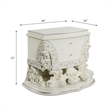 ACME Adara 2 Drawers Wooden Nightstand with Floral Motifs in Antique White