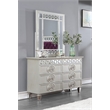 ACME Varian Vertical Rectangular Wooden Frame Mirror in Silver