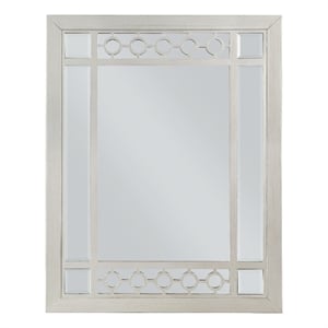 ACME Varian Vertical Rectangular Wooden Frame Mirror in Silver