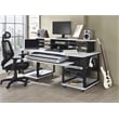 ACME Megara Storage Rectangular Music Desk with Metal Frame in White and Black