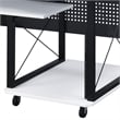 ACME Megara Storage Rectangular Music Desk with Metal Frame in White and Black