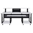 ACME Megara Storage Rectangular Music Desk with Metal Frame in White and Black