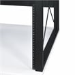 ACME Megara Storage Rectangular Music Desk with Metal Frame in White and Black