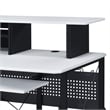 ACME Megara Storage Rectangular Music Desk with Metal Frame in White and Black
