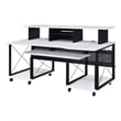 ACME Megara Storage Rectangular Music Desk with Metal Frame in White and Black