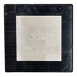 ACME Tayden Marble Top and Wooden Frame End Table in Natural and Black