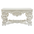 ACME Adara Wooden Top Sofa Table with Floral Legs in Antique White