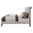 ACME Andria Tufted Fabric Eastern King Bed in Gray and Reclaimed Oak