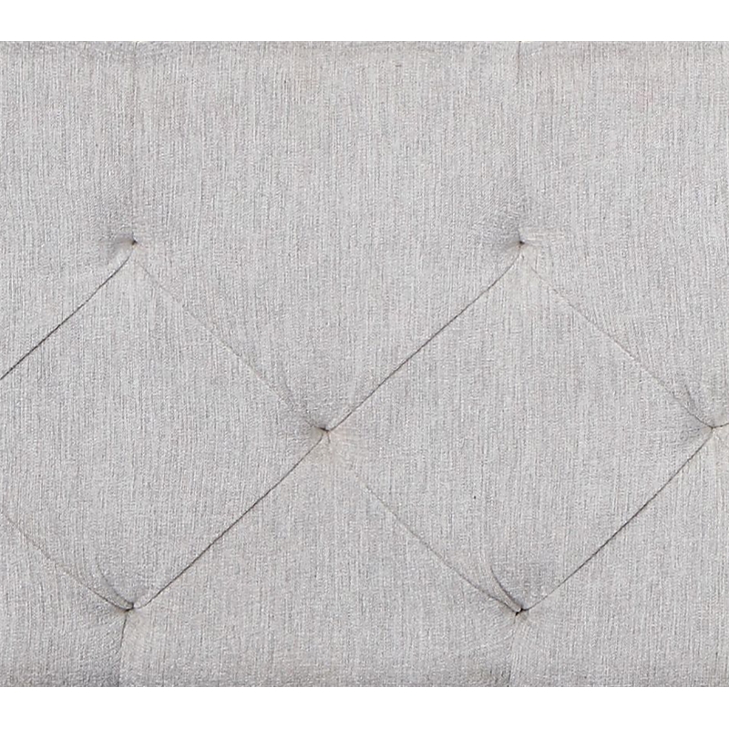 ACME Andria Tufted Fabric Eastern King Bed in Gray and Reclaimed Oak