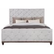 ACME Andria Tufted Fabric Queen Bed in Gray and Reclaimed Oak