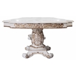 ACME Vendome Wooden Double Pedestal Dining Table in Antique Pearl and White