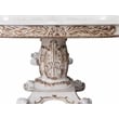 ACME Vendome Wooden Double Pedestal Dining Table in Antique Pearl and White