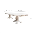 ACME Vendome Wooden Double Pedestal Dining Table in Antique Pearl and White