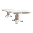 ACME Vendome Wooden Double Pedestal Dining Table in Antique Pearl and White