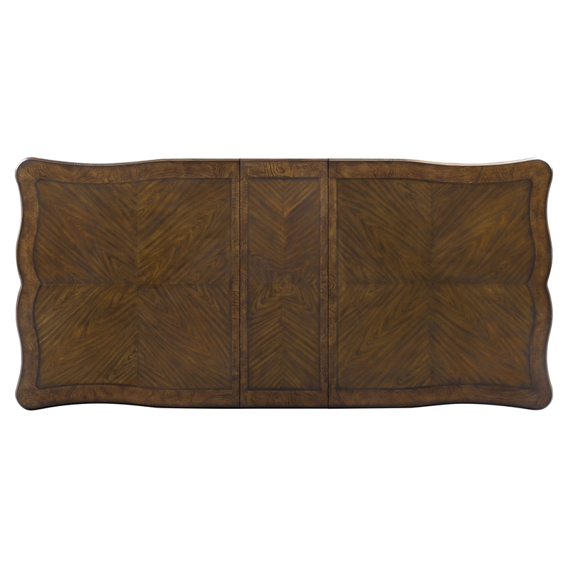 ACME Latisha Wooden Dining Table with Floral Moldings in Antique Oak