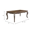 ACME Latisha Wooden Dining Table with Floral Moldings in Antique Oak