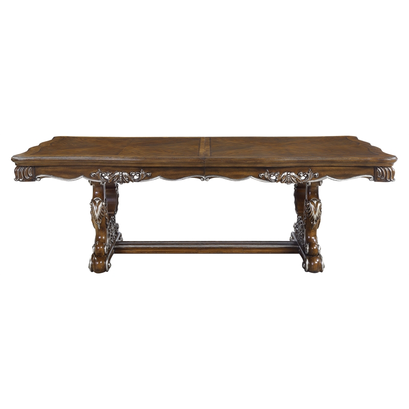 ACME Latisha Wooden Double Pedestal Dining Table in Antique Oak
