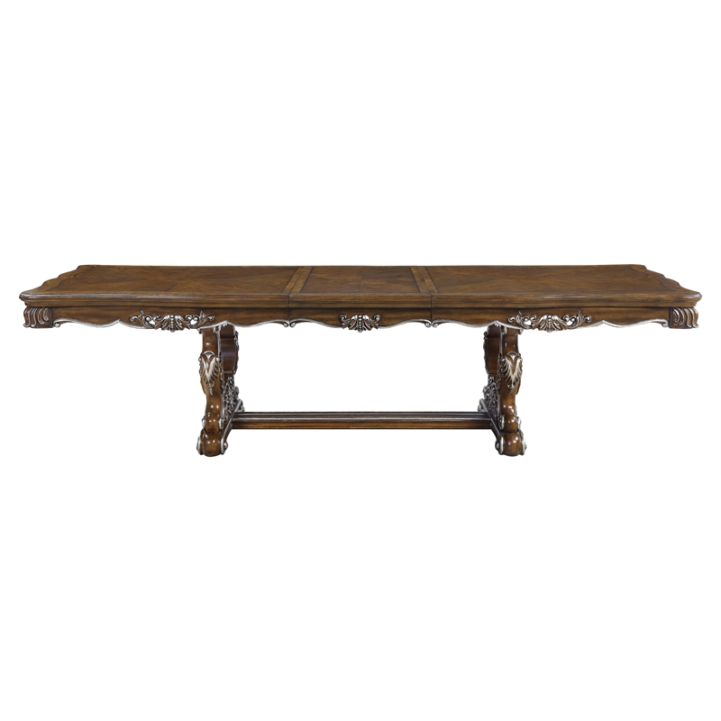ACME Latisha Wooden Double Pedestal Dining Table in Antique Oak
