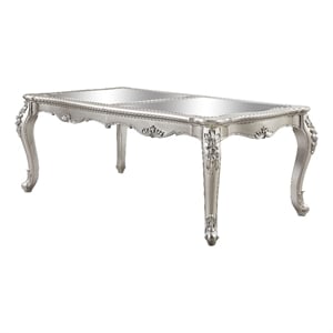 ACME Bently Mirror Top and Wooden Frame Dining Table in Beige