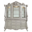 ACME Bently Wooden Hutch and Buffet with Glass Doors in Champagne