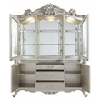ACME Bently Wooden Hutch and Buffet with Glass Doors in Champagne