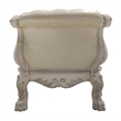 ACME Dresden Wooden Bench with Faux Leather Upholstery in Bone White