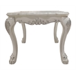 ACME Dresden Square Wooden Top End Table with Claw Legs in Bone White